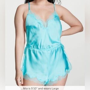 Victoria's Secret satin romper lingerie size small
